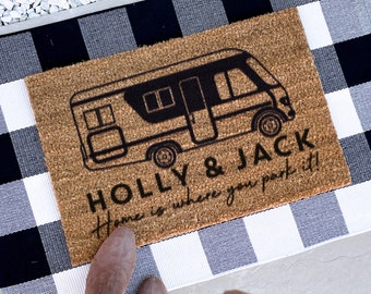 Personalised Motorhome Doormat Travel Gift For The Home, Housewarming gift, Custom Door Mat, Personalized Door Mat, Custom Front Door Mat