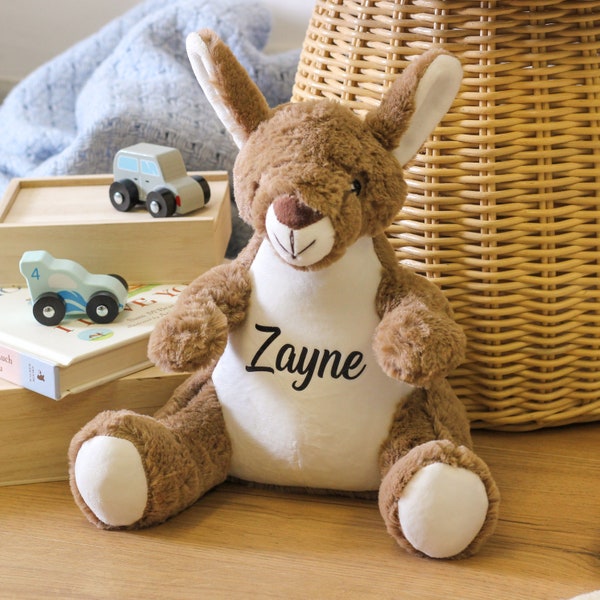 Personalised Kangaroo Soft Toy Teddy Bear For Children, Kids Birthday Gift, Gifts For Kids, Stuffed Animal, Personalised Soft Toy, Plush Toy