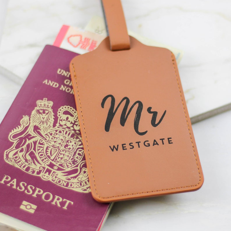 Personalised Mr and Mrs Luggage Tag Customised Wedding Gift Etsy UK