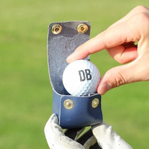 Gepersonaliseerde leren tashouder en golfbal, golfbalhoudertas, golftassen voor heren, golftas, golftas, golfbal, cadeaus voor vader