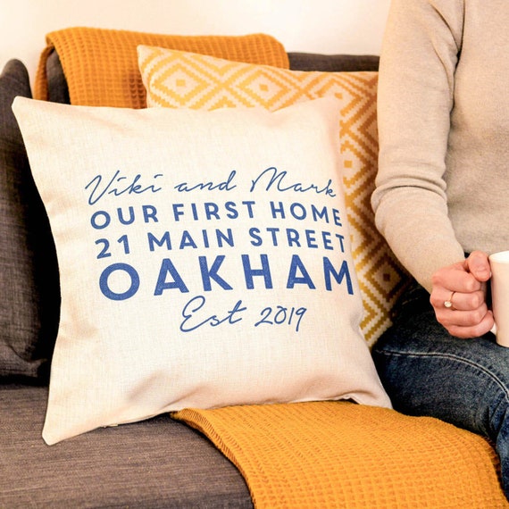 personalised new home cushion