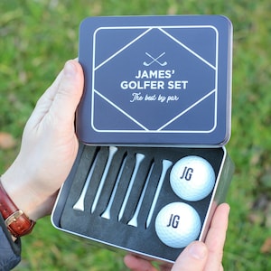 Set da golf di emergenza personalizzato in latta, golf personalizzato, latta per palline da golf, deposito di tee da golf, regali di golf per gli uomini, regalo per la festa del papà, regalo per lui