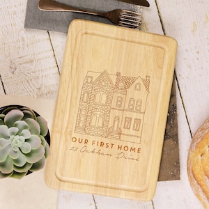 Personalised First House Chopping Board, Personalised Chopping Board, Wood Chopping Board, Chopping Board, Housewarming Gift, Cutting Board