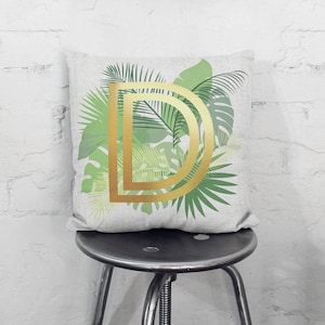 Personalisierte Metallic Palm Leaf Kissen Bild 1