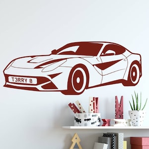 Personalised Race Car Wall Sticker, Personalised Wall Sticker, Race Car Wall Decal, Boy Wall Sticker, Wall Sticker, Kids Room Decor