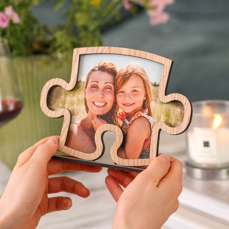 Personalised Mothers Day Jigsaw Frame for Mom Mums Birthday Photo Gift For men and women Personalised Family Picture Frames Mum image 1