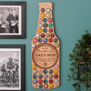 Personalised Beer Bottle Wall Art For Home, Beer Cap Collector, Bottle Cap Holder, Man Cave Decor, Beer Bottle Cap Art, Bottle Cap Wall Art image 9