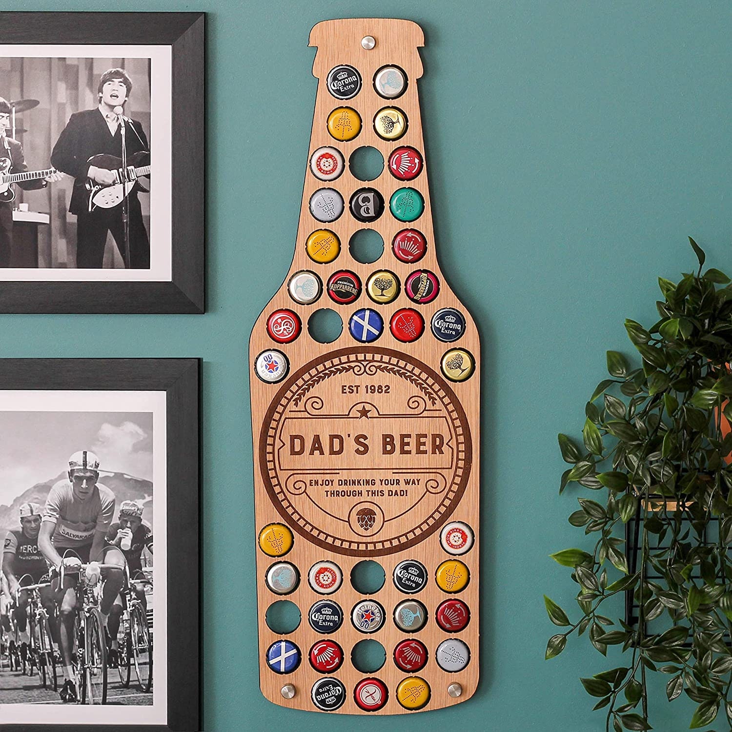 Personalised Beer Bottle Cap Collector, Beer Cap Collector, Fathers Day Gift, Man Cave Decor, Bottle Top Collector, Beer Bottle Top Holder