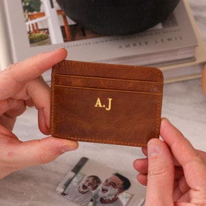 Personalised Slim Credit Card Holder Gift For His Birthday Customisable & Premium Wallet Card Holder With an Option of Keepsake Photo Gift image 6