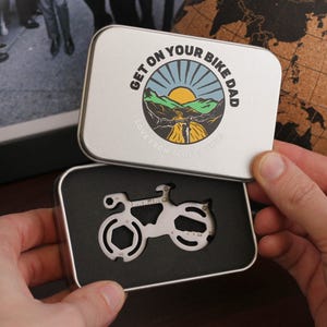Personalised Handlebars Mountain Bike Tin Tool Gift For Dad, Personalized Multi Tool, Bike Accessories For Men, Bicycle Accessories