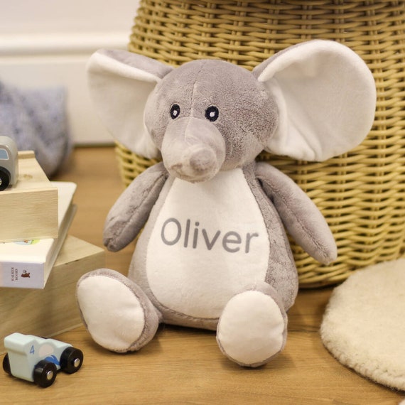 Personalised Elephant Teddy Bear Soft Toy Custom Name Plush Gift Baby Shower Present Cuddly Bedtime Companion Custom Soft Toy Etsy