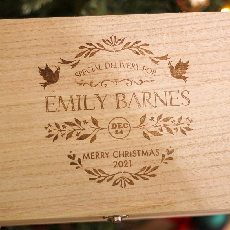 Personalised Special Delivery Christmas Keepsake Box, Personalized Wooden Keepsake Box, Wooden Christmas Box, Personalized Wood Keepsake Box image 4