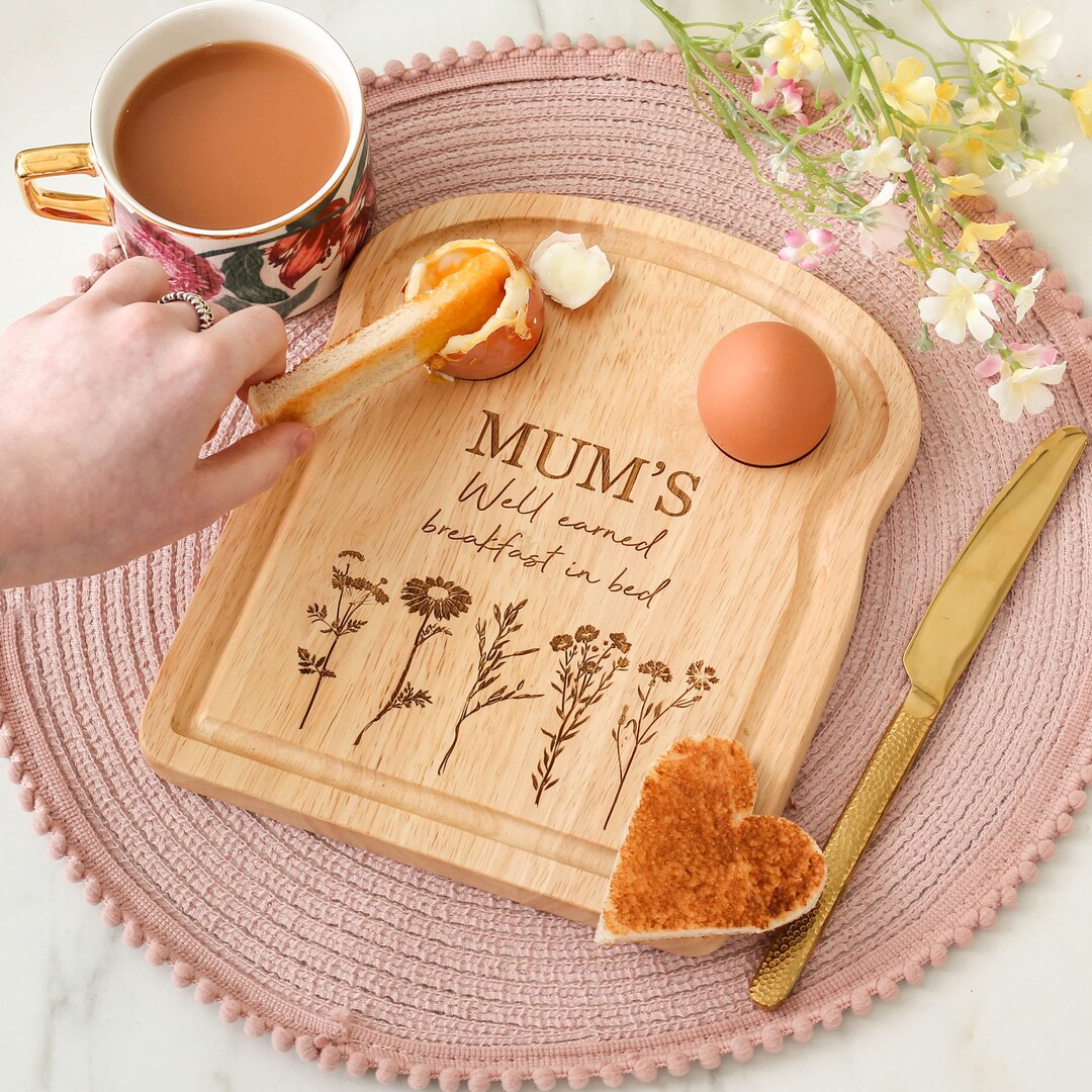 Personalised Dippy Eggs Board for Mum, Breakfast Board, Egg and Toast