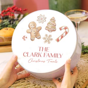 Personalised Gingerbread Family Christmas Cake Tin Gift For The Home Christmas Gift Christmas Tin Gift For Boyfriend Gift For Grandparent