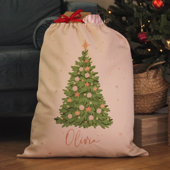 Personalised Christmas Tree Santa Sack Stocking Gift Santa Sacks