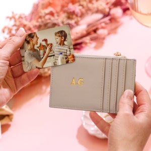 Porte-monnaie personnalisé avec porte-photos, portefeuille personnalisé, accessoire de voyage pour femme, cadeau unique pour elle, cadeau d'anniversaire