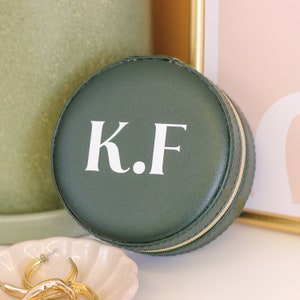 Personalised Initials Jewellery Box Travel Gift, Initial Jewelry Box, Personalised Travel Jewellery Box, Leather Jewelry Box, Valentine Gift