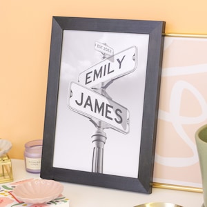 Personalisierte Paare Straßenschild neues Haus Druck, Hochzeitsgeschenk oder Jahrestag Geschenk, berühmte Paare Druck, benutzerdefinierte Paar Druck, Wohnkultur