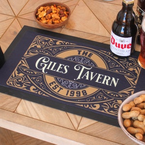 Posavasos personalizados para bebidas familiares / Posavasos ideales para bar en casa / Accesorios de bar Regalos de ginebra para pub en casa / Regalos para papá para la cueva del hombre