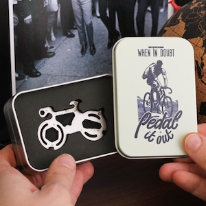 Personalised When In Doubt Pedal It Out Bike Tin, Cycling Gift For Dad, Personalised Bottle Opener, Gift For Him, Bike Lover Gift, Dad Gift