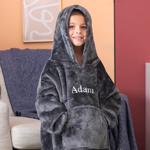 Personalised Kids Oversized Snuggly Winter Blanket Hoodie Oversized Hoodie Aesthetic Hoodie Personalised Hoodie Trendy Hoodie Gift For Kids