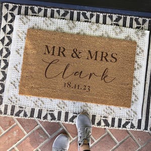 Personalised Wedding Names Doormat