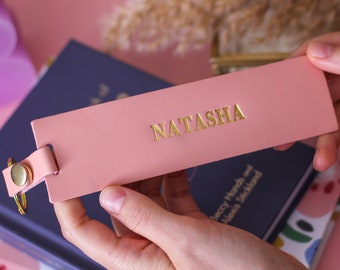 Personalised Pink Bookmark Gift For Her Travel Present, Travelers Notebook Bookmark, Cute Bookmark Gift, Bookmark For Women, Floral Bookmark