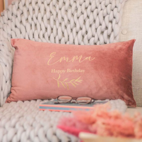 Personalised Name Floral Velvet Cushion Gift for Her Customised Pillow Cases Scatter Cushion Cover Custom Made Pillow Gift for Her Etsy UK
