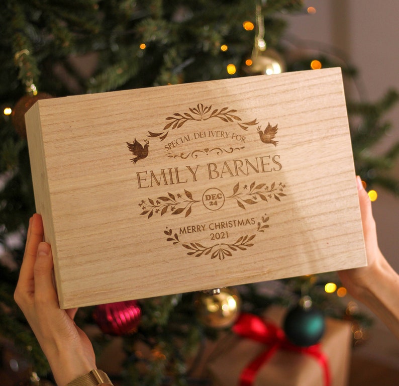 Personalised Special Delivery Christmas Keepsake Box, Personalized Wooden Keepsake Box, Wooden Christmas Box, Personalized Wood Keepsake Box image 3