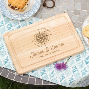 Personalised Compass Chopping Board, Wooden Chopping Board, Personalised Chopping Board, Personalised Name Chopping Board, Anniversary Gift image 4