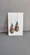 Handmade Turkish Style Earrings Sterling silver Ear Wires. Quality Waterproof Lightweight Tin NOT varnished paper or wood