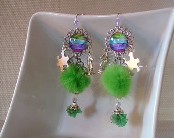 Earrings for pierced ears on the theme of the game
