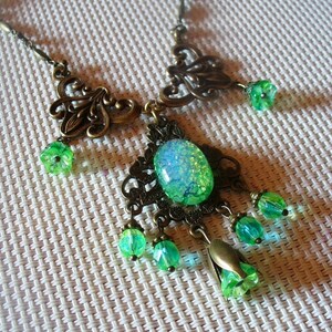 Bronze and green Baroque necklace