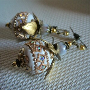 Golden and gray earrings