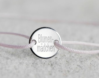 Flower Girl, Bridesmaid and Maid of Honor Gift, Name Bracelet, Friendship Bracelet with Engraving, Personalized Bracelet, 925 Silver