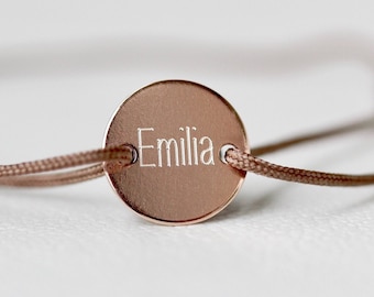 925 Nombre pulsera con grabado personalizado, Pulsera de la amistad con grabado, Nombres de niños, Pulsera minimalista mujer talla única para todos