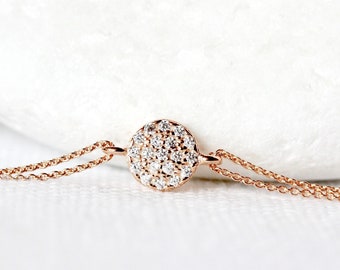 Bracelet with 19 zirconia 925 rose gold plated