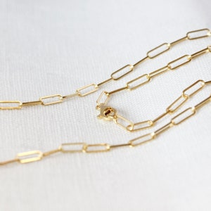 925 gold-plated gold chain with large links, anchor chain 45 cm long, 3.2 mm silver 925, paper clip chain, bicycle chain,