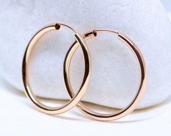 Hoop earrings 30 mm 925 silver, rose gold plated or gold plated