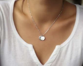 Familie ketting, namen van kinderen, coördinaten ketting, verstelbare lengte van 45-50 cm, roestvrij stalen ketting, gepersonaliseerde, naam ketting, graveren ketting,