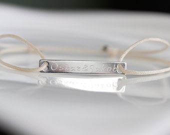 Namensarmband Gravurarmband Freundschaftsband mit Gravur Kindernamen Personalisiertes Armband Einheitsgröße