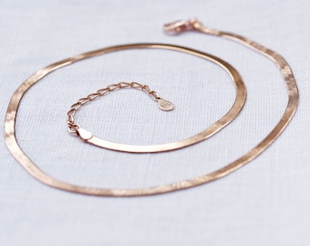 Collier serpent 925, collier à chevrons, chaîne blindée double, argent 925, plaqué or 925, or rose 925, design minimaliste