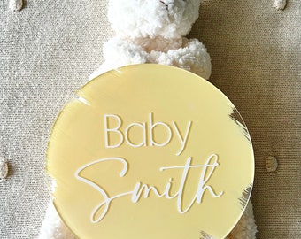 Personalized Baby Name Announcement Sign, Custom Acrylic Baby Name Announcement, Birth Announcement Sign