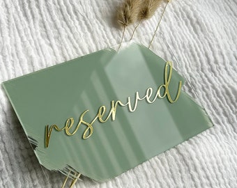 Wedding Reserve Table Sign, Wedding Acrylic Table Sign, Event Reserved Table Sign, Event Table Sign