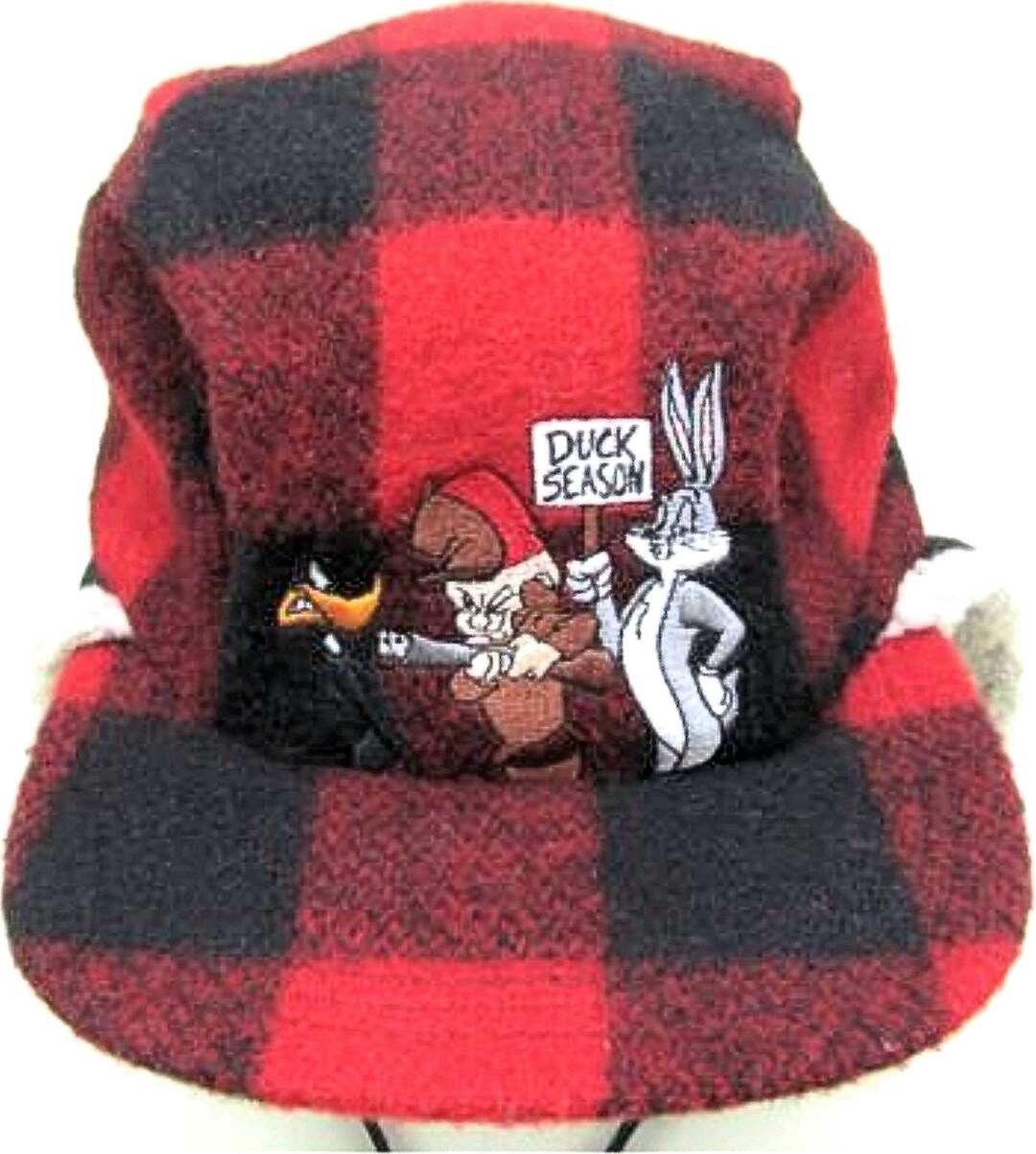 Looney Tunes duck Season Wool Trapper Ear Flaps Hat Bugs Daffy 1991 ...