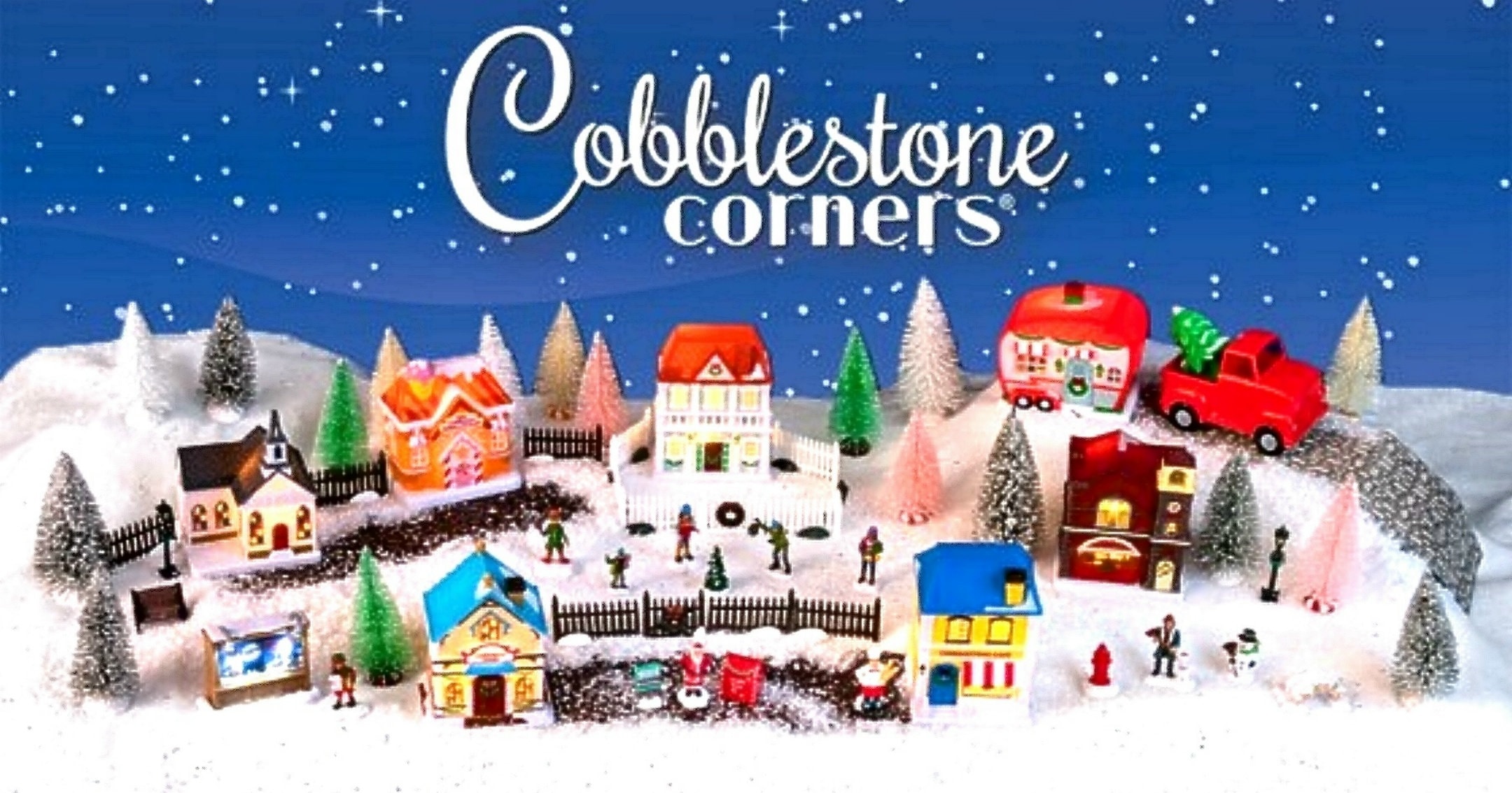 REDUCED Cobblestone Corners 2022 LIGHTED CHRISTMAS Village Set New in