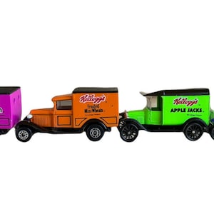MATCHBOX - Lot Of 4 KELLOGG&#39;S CEREAL Brand Trucks - Promotional - 1:64 S Train