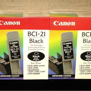 Canon - BCI-21 Black Ink Tanks, BCI21BLK Ink Cartridges 2 PACK - NIB