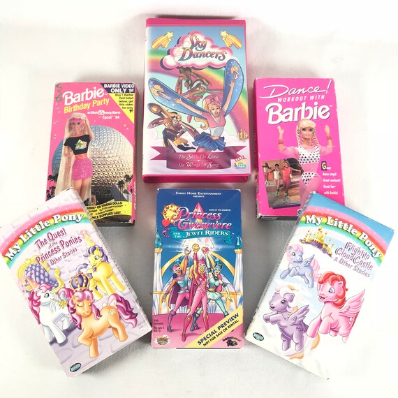 Vintage Girly Vhs Tapes You Choose 90s 80s Barbie My Little Pony Sky Dancers Princess Gwenevere