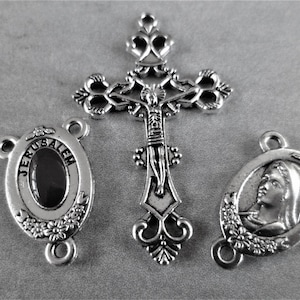 60 Breloques Croix Tibétain Style Catholique – Vierge Marie, Jésus, Chapelet – Argent Antique Pour DIY Bijoux